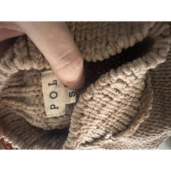POL Oversized Cable Chunky Knit Chenille Sweater in Mocha Women’s size Small - Picture 7 of 11